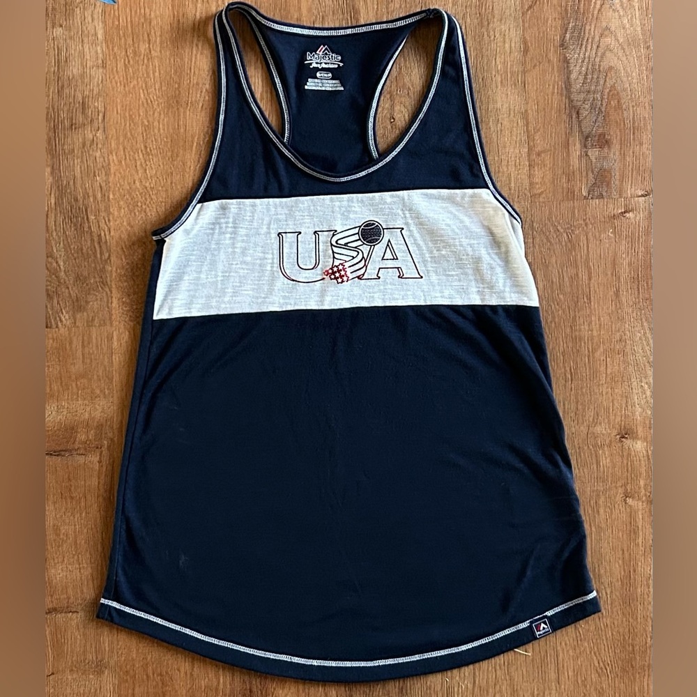 USA Graphic Tank Top - Navy